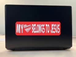 10in x 3in My Heart Belongs to Jesus Vinyl Bumper Stickers Decals Car Sticker Decal