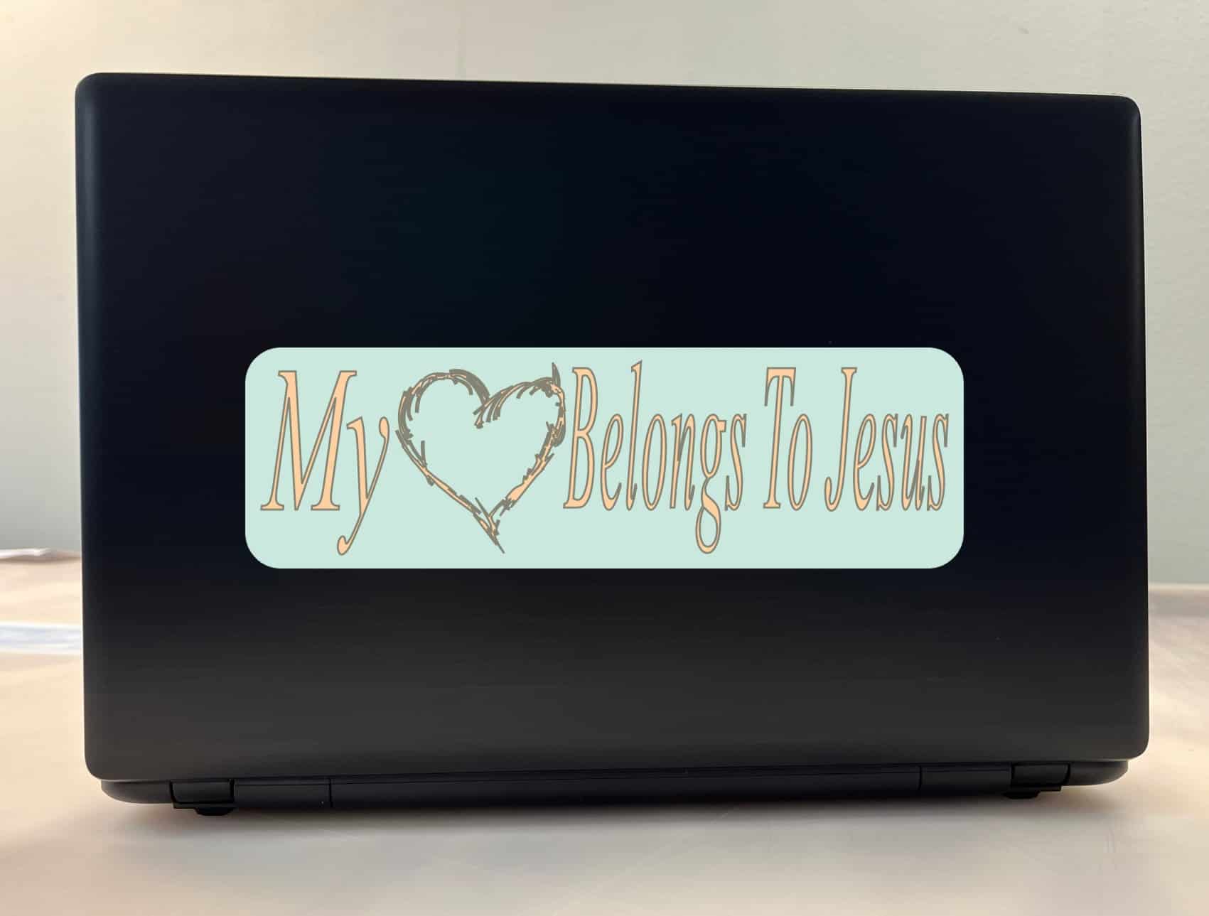10inx 3in My Heart Belongs to Jesus Bumper Sticker