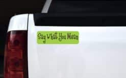 10in x 3in Say What You Mean Bumper magnet magnetic magnets