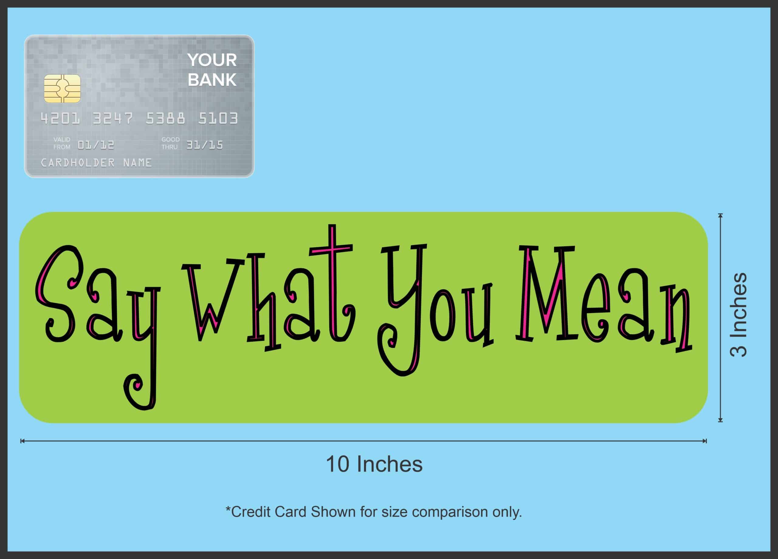 10in x 3in Say What You Mean Vinyl Bumper Sticker Car Decal Window Stickers Decals