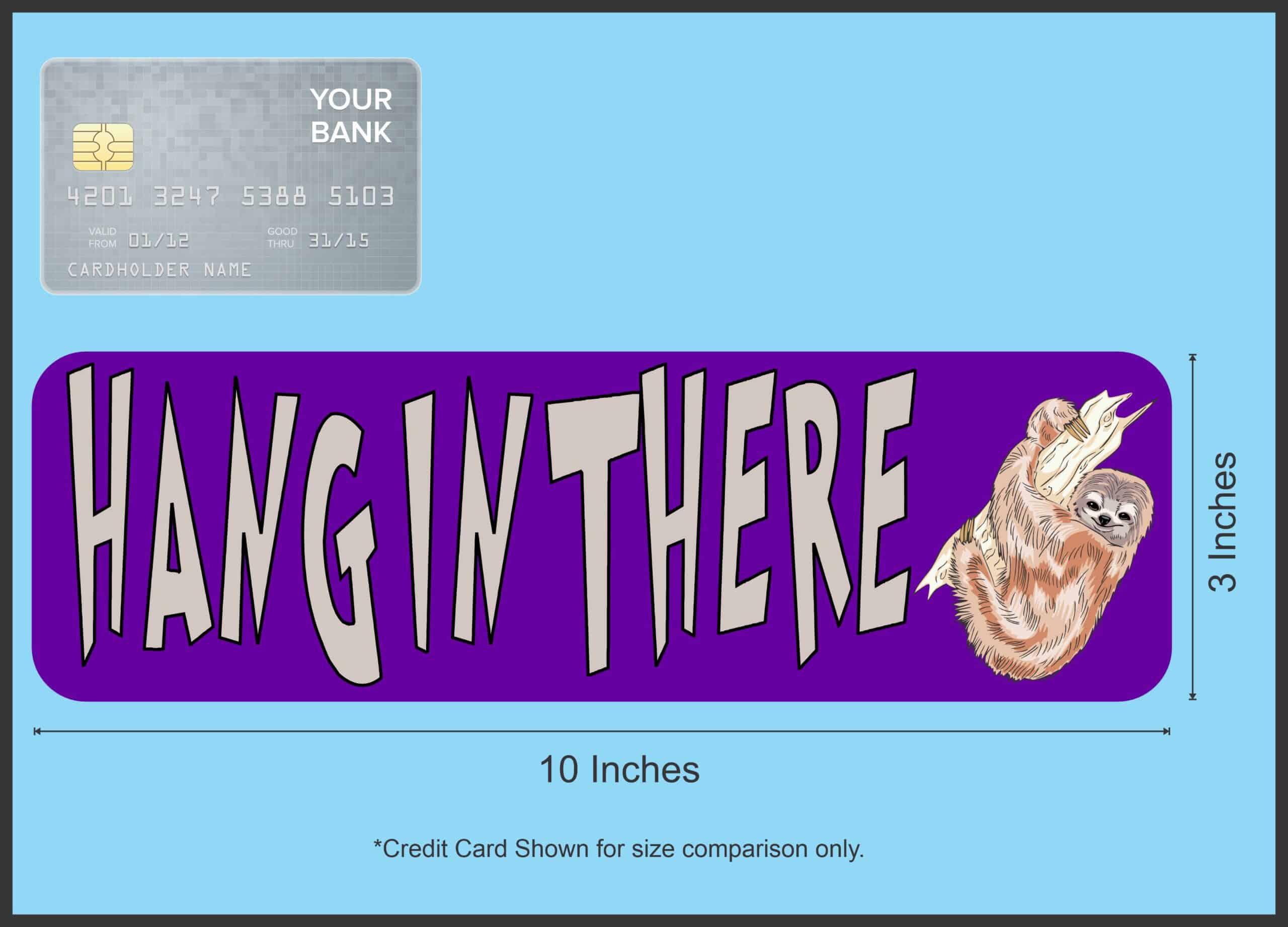 10in x 3in Hang In There Bumper magnet magnetic magnets