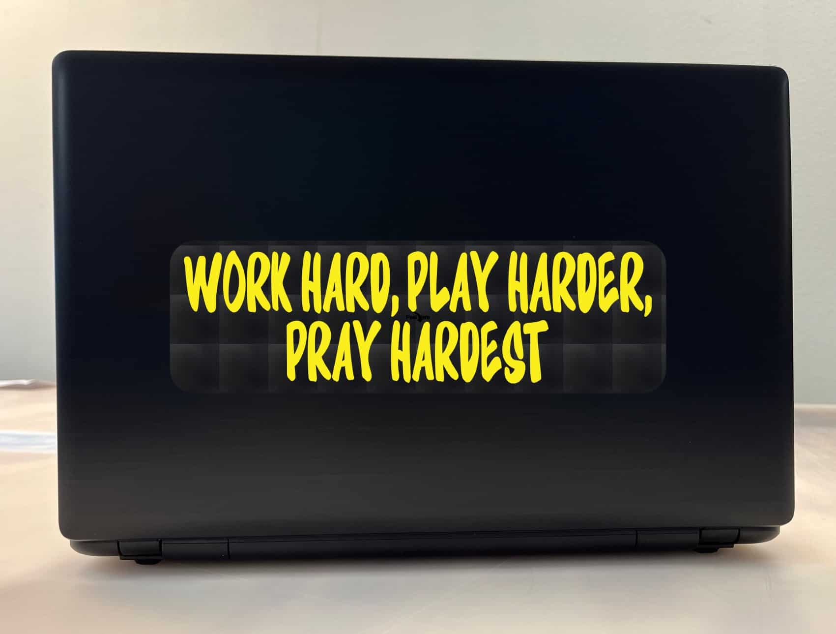 10in x 3in WORK HARD, PLAY HARDER, PRAY HARDEST Vinyl Bumper Sticker Car Decal Window Stickers Decals