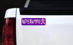 10in x 3in Bald Is Beautiful! Vinyl Bumper Sticker Car Decal Window Stickers Decals