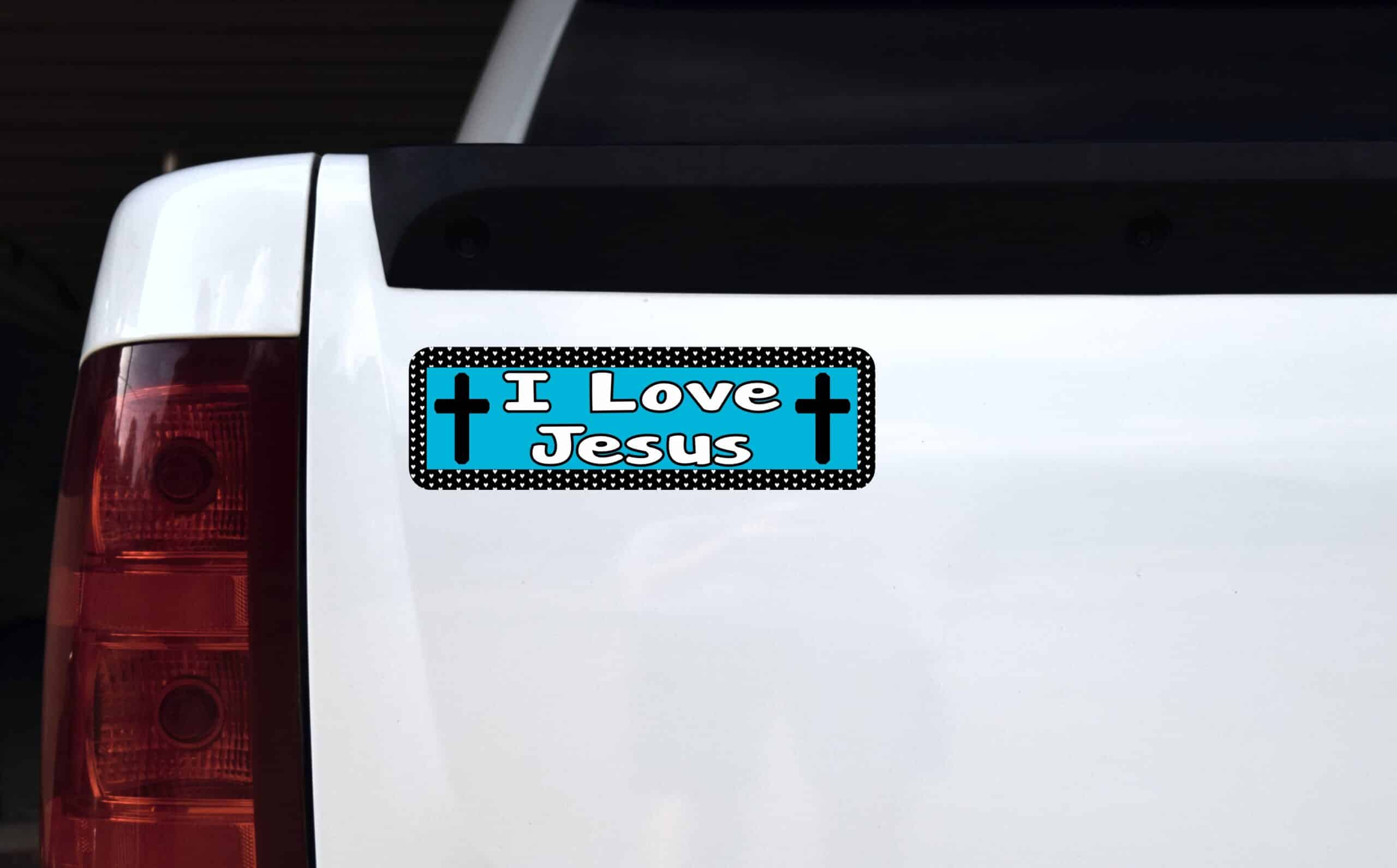 10in x 3in I Love Jesus al Bumper Sticker Vinyl Window Decal