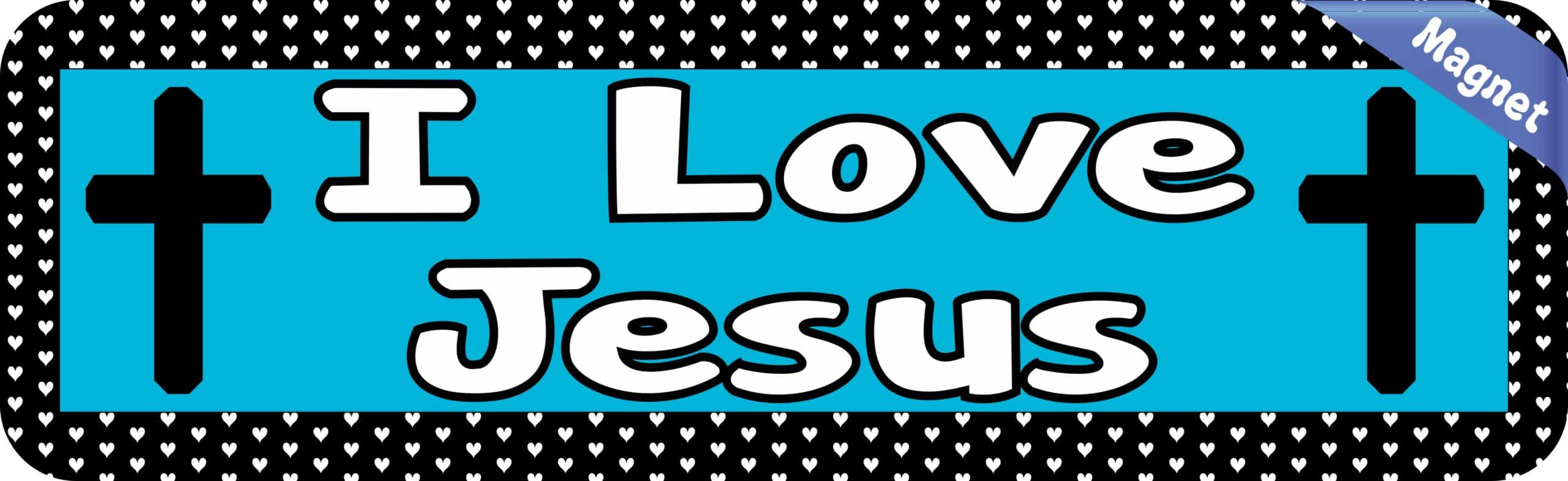 10in x 3in I Love Jesus Magnet Magnetic Vehicle Sign