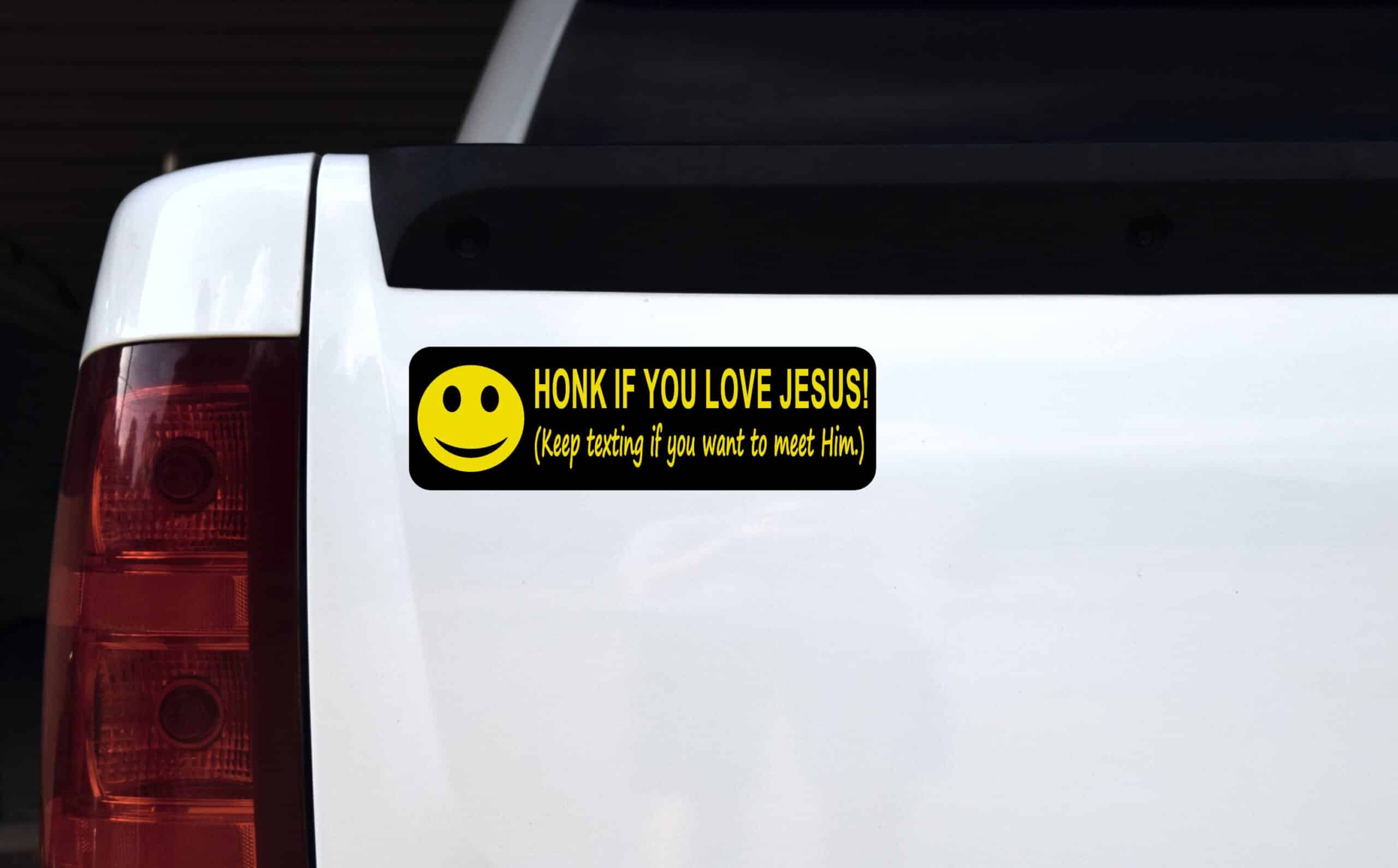 10in x 3in Honk if You Love Jesus Text Bumper magnets magnetic magnet