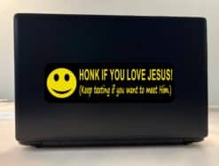 10in x 3in Honk if You Love Jesus Text Bumper Stickers Window Decals Sticker Decal