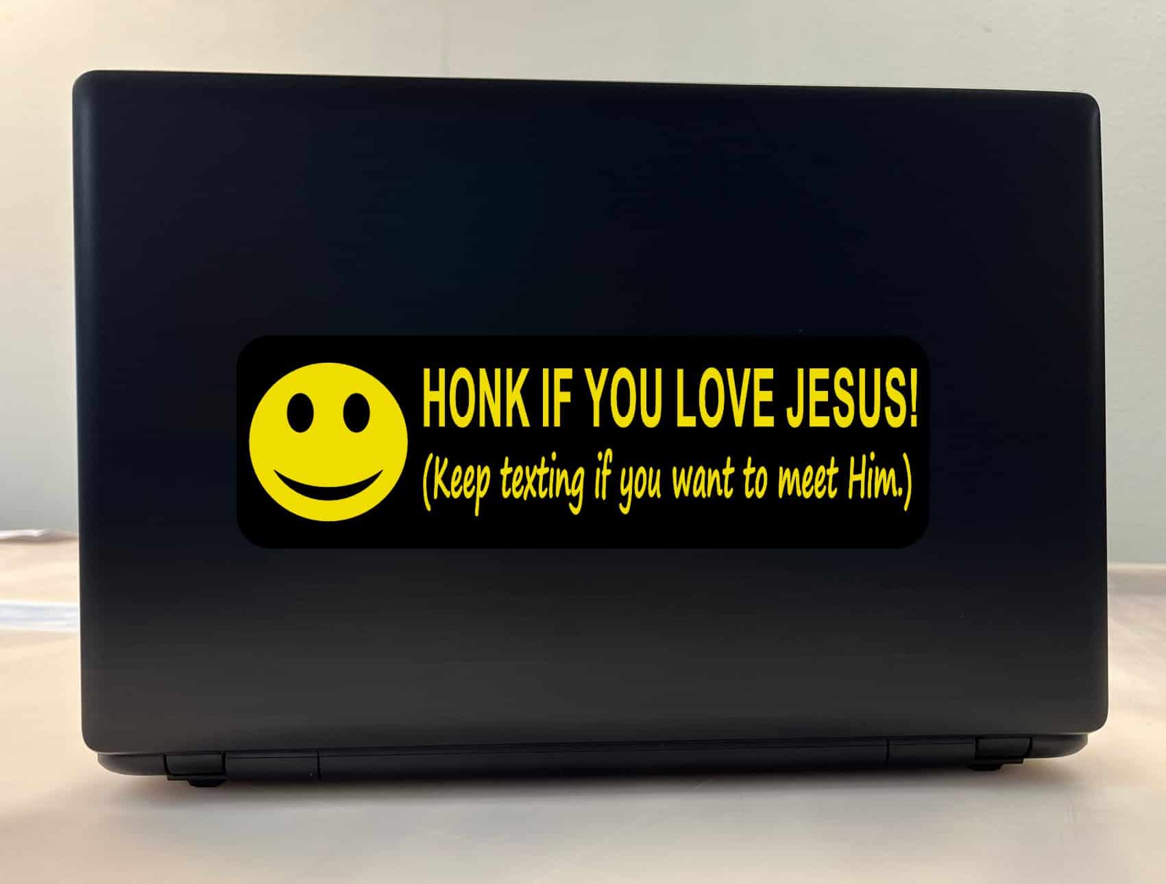 10in x 3in Honk if You Love Jesus Text Bumper Stickers Window Decals Sticker Decal