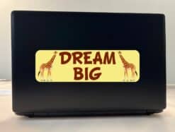 10in x 3in Dream Big Giraffe Bumper Sticker Vinyl Window Decal