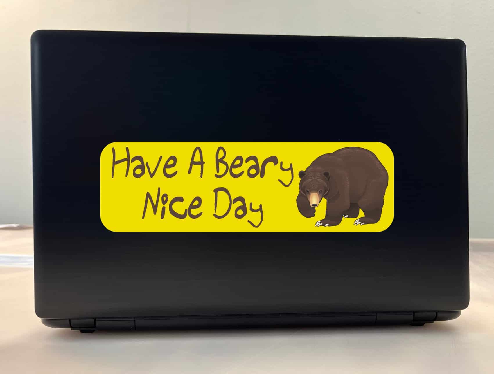 10in x 3in Have a Beary Nice Day Bumper Sticker Vinyl Window Decal