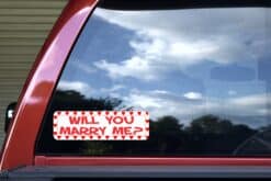 10in x 3in Will You Marry Me Bumper Sticker Vinyl Window Decal