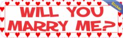 10in x 3in Will You Marry Me Bumper Sticker Vinyl Window Decal