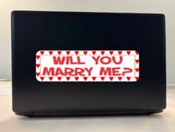 10in x 3in Will You Marry Me Bumper Sticker Vinyl Window Decal