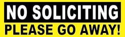 10in x 3in No Soliciting Please Go Away Sticker