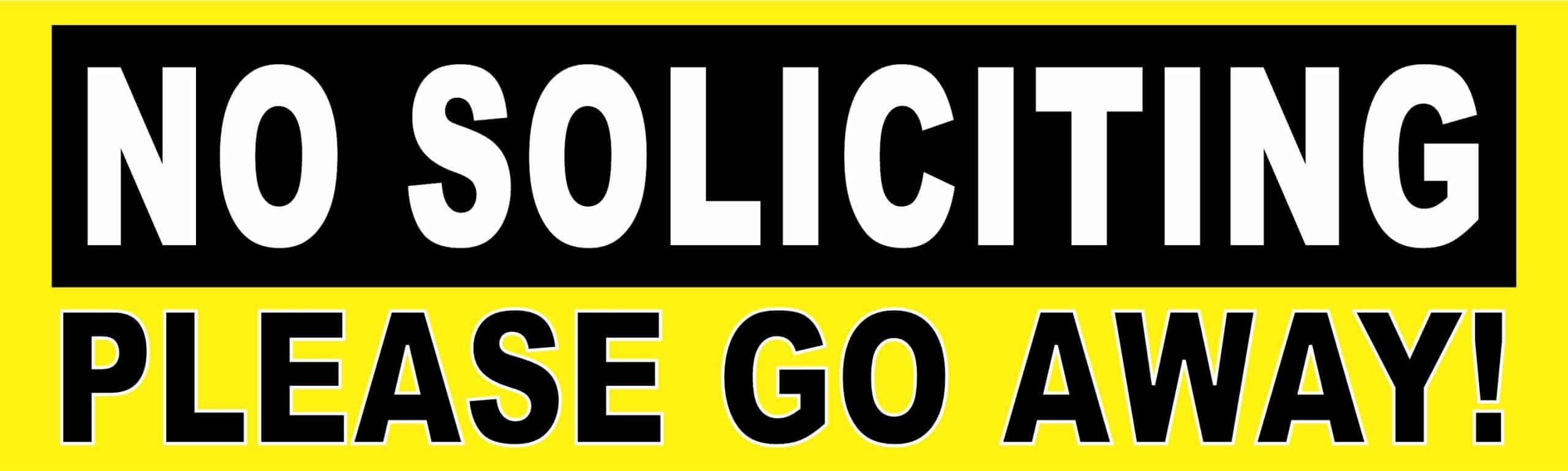 10in x 3in No Soliciting Please Go Away Sticker