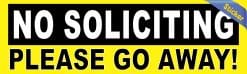 Alternative view of 10in x 3in No Soliciting Please Go Away Sticker