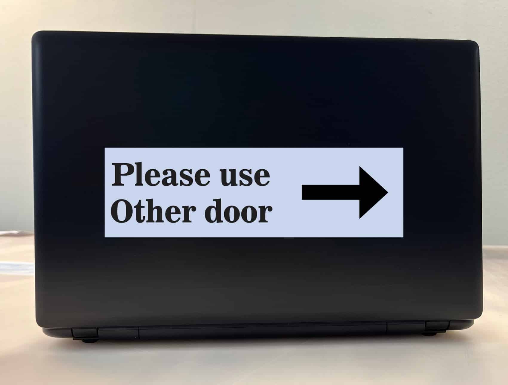 10in x 3in Light Blue Please Use Other Door Sticker Vinyl Business Sign - Image 3