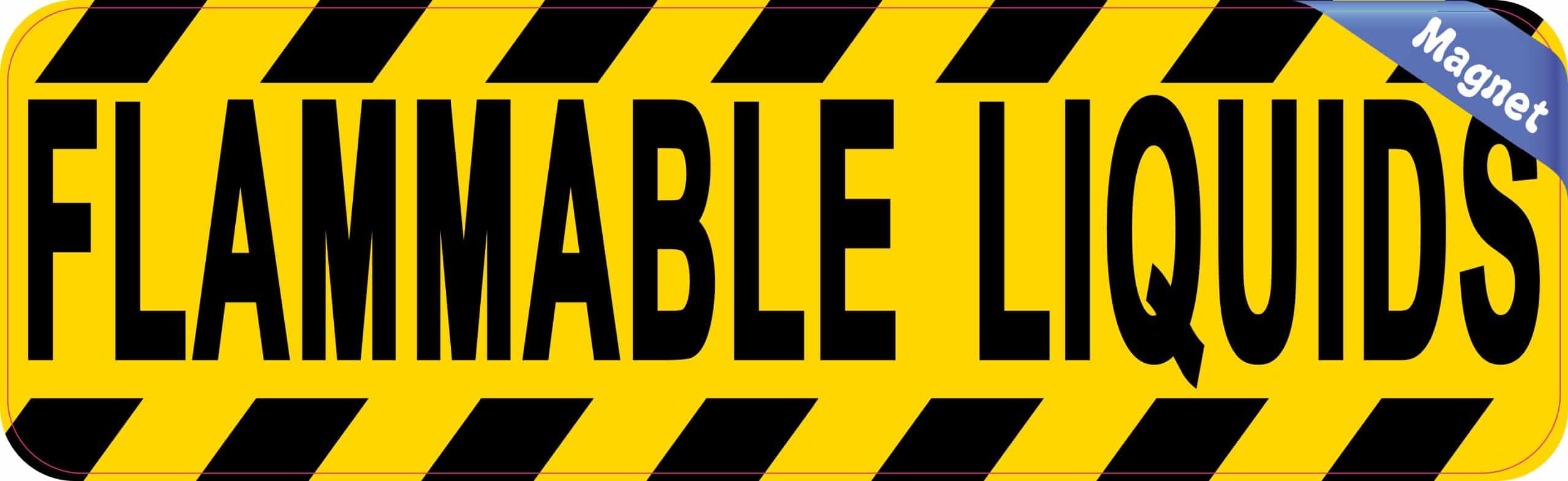 10in x 3in Flammable Liquids Magnet Vinyl Magnetic Business Safety Sign - Image 2