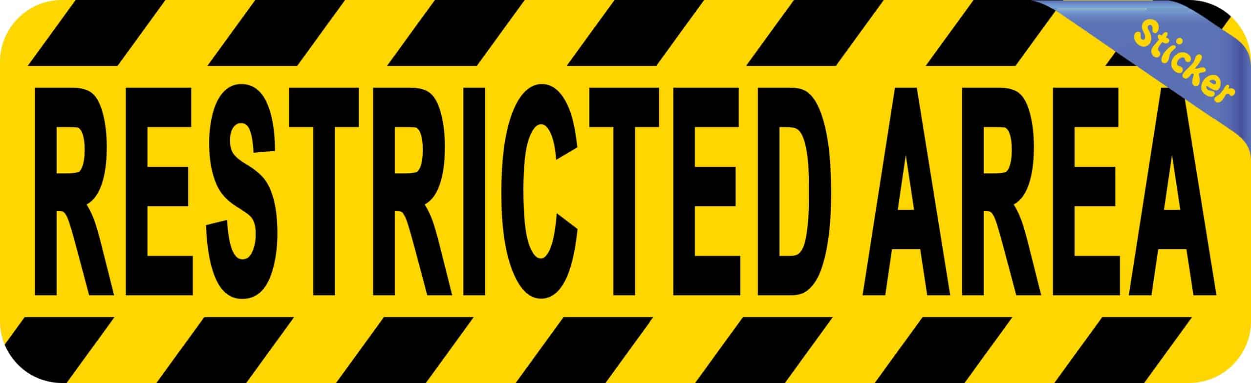 10in x 3in Restricted Area Sticker - Image 2