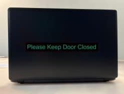 10inx1.25in Green Please Keep Door Closed Sticker Vinyl Window Sign Decal