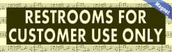Alternative view of 10in x 3in Musical Staff Restrooms for Customer Use Only Magnet