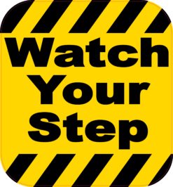 Watch Your Step sticker