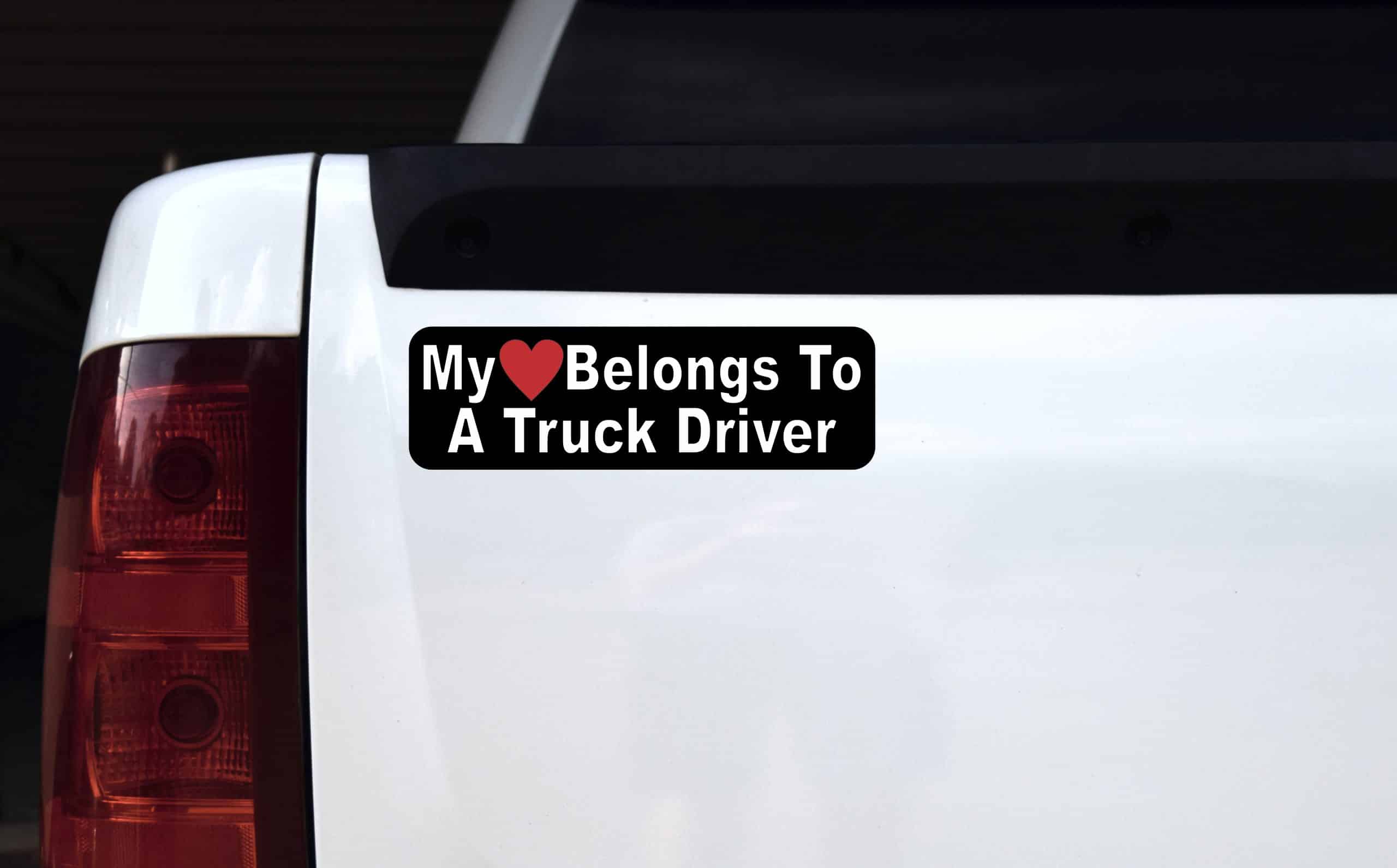 StickerTalk My Heart Belongs to a Truck Driver Bumper magnet, 10 inches by 3 inches - Image 3