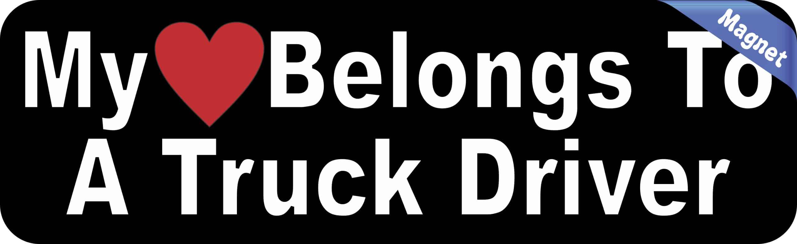 StickerTalk My Heart Belongs to a Truck Driver Bumper magnet, 10 inches by 3 inches - Image 2