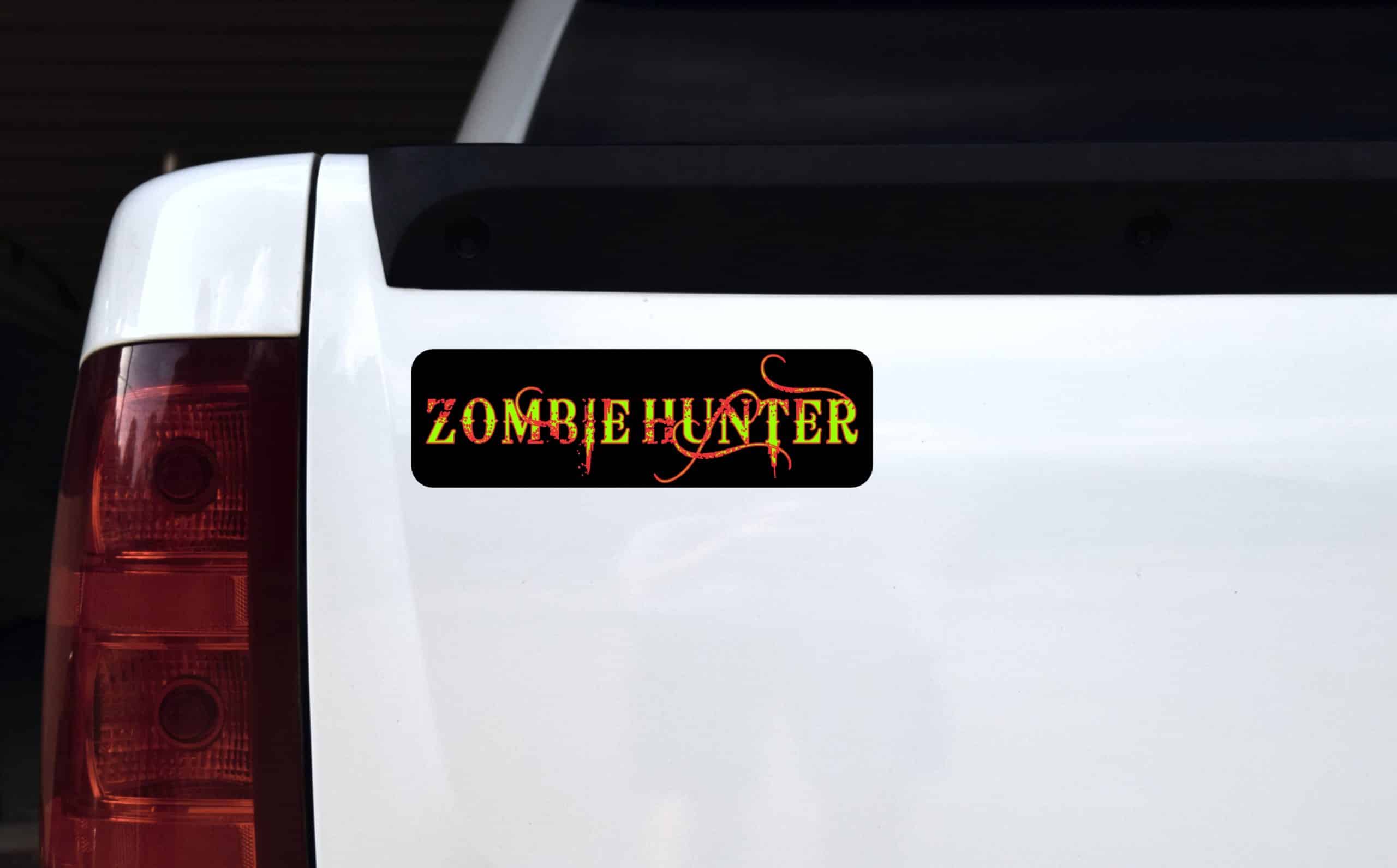 10in x 3in Zombie Hunter Vinyl Bumper Sticker Decal Window Stick - Image 4