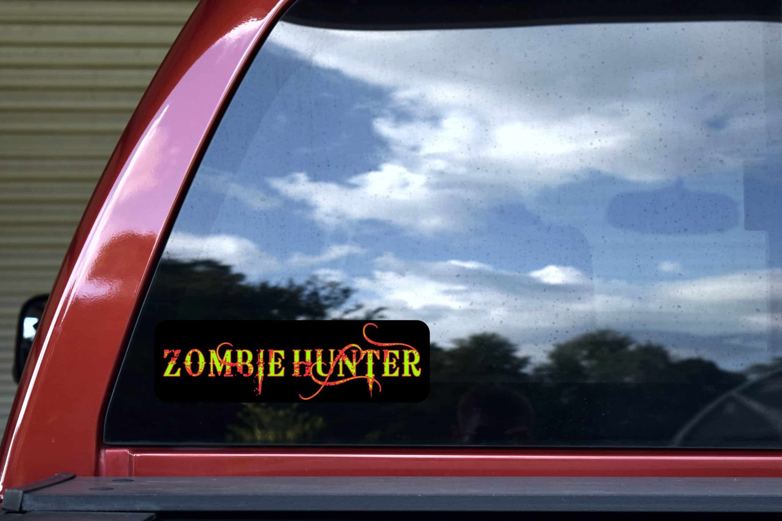 10in x 3in Zombie Hunter Vinyl Bumper Sticker Decal Window Stick - Image 5