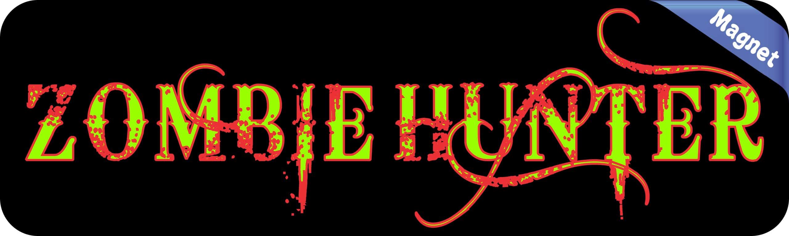 10in x 3in Zombie Hunter Vinyl Bumper magnet magnetic magnets - Image 2