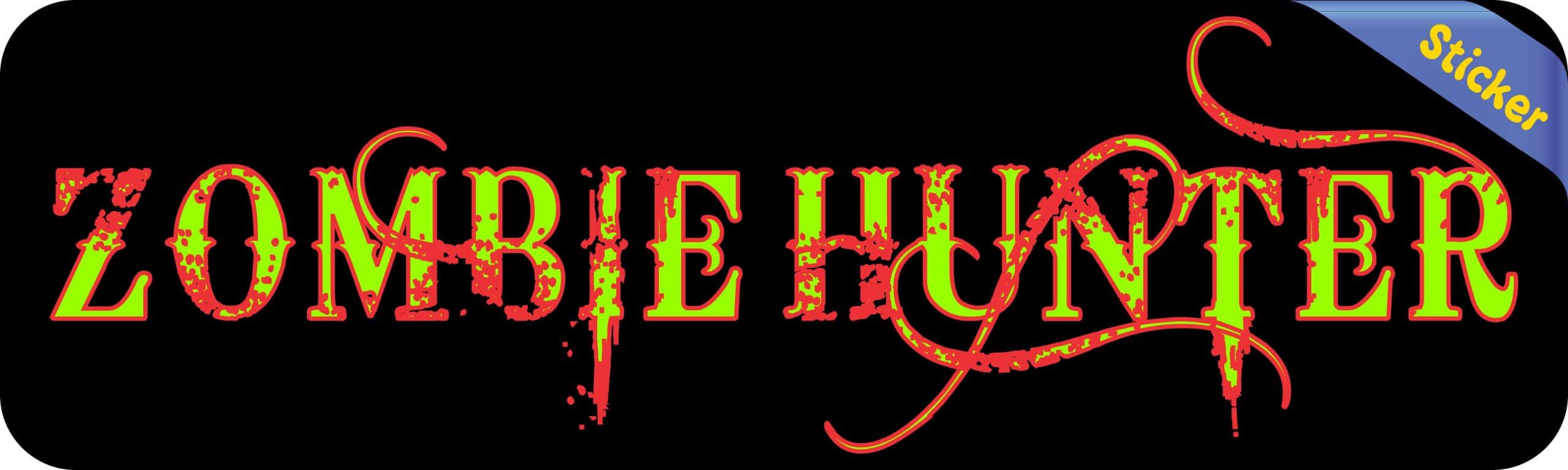 10in x 3in Zombie Hunter Vinyl Bumper Sticker Decal Window Stick - Image 2