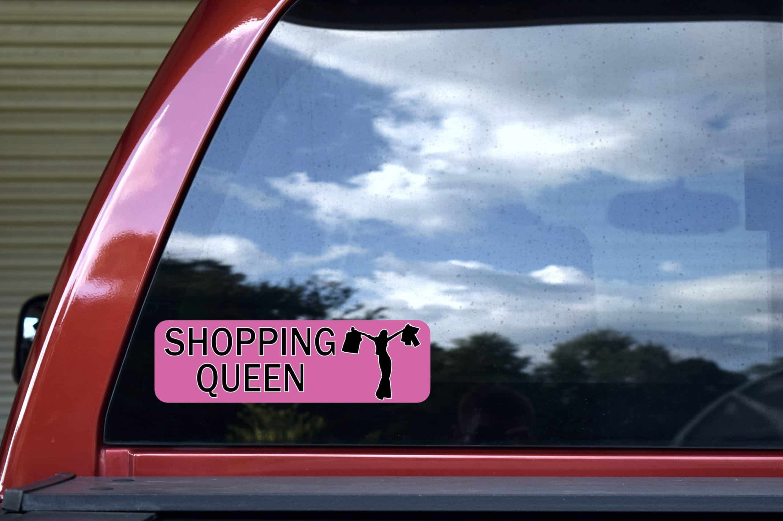 10in x 3in Shopping Queen Bumper Stickers Vinyl Decals Sticker D - Image 5