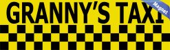 Alternative view of 10in x 3in Granny's Taxi Bumper Magnet