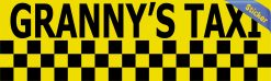 Alternative view of 10in x 3in Granny's Taxi Bumper Sticker