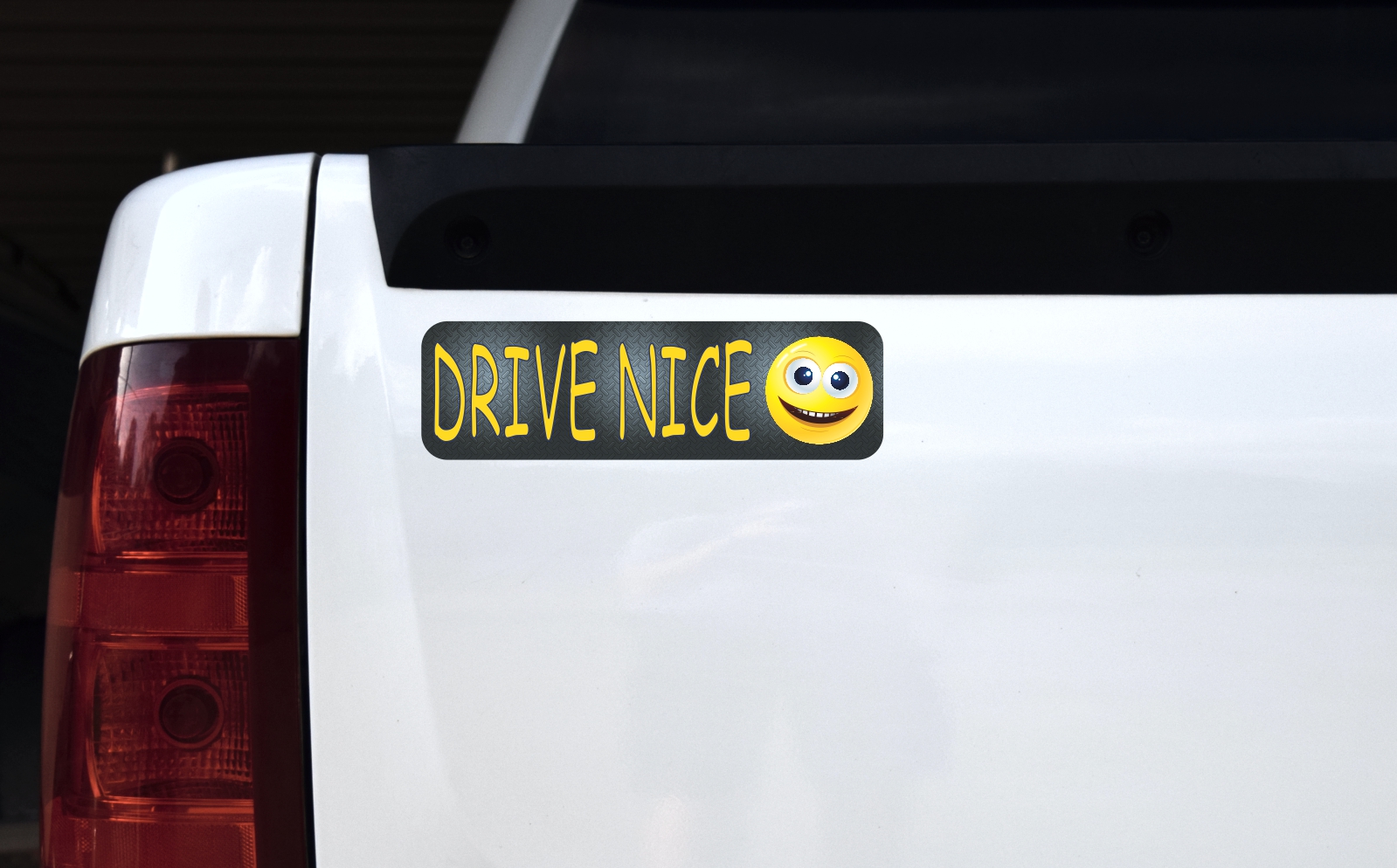 10in x 3in Drive Nice Bumper Sticker - Image 2