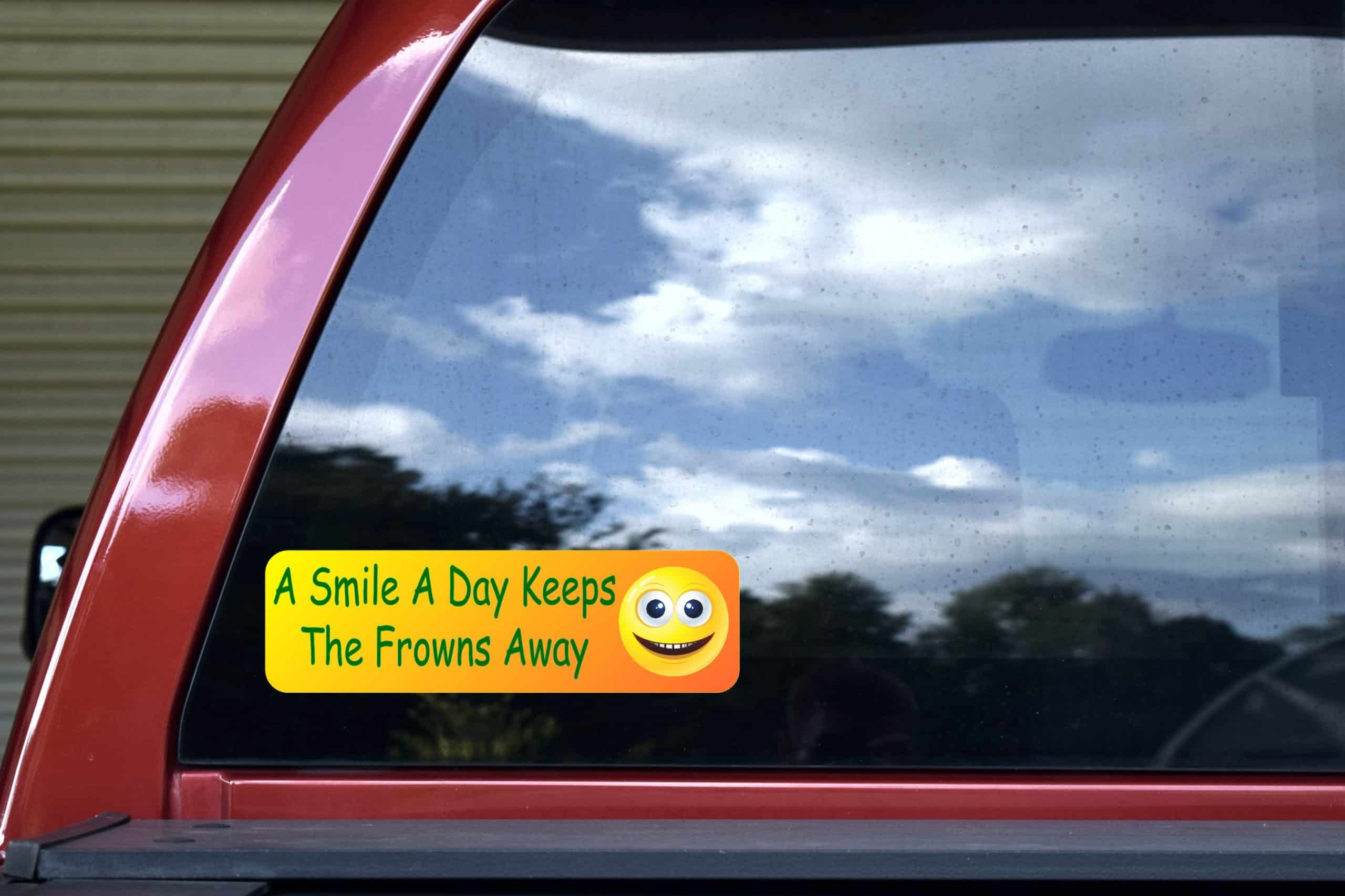 10in x 3in A Smile A Day Keeps The Frowns Away Bumper Sticker - Image 5