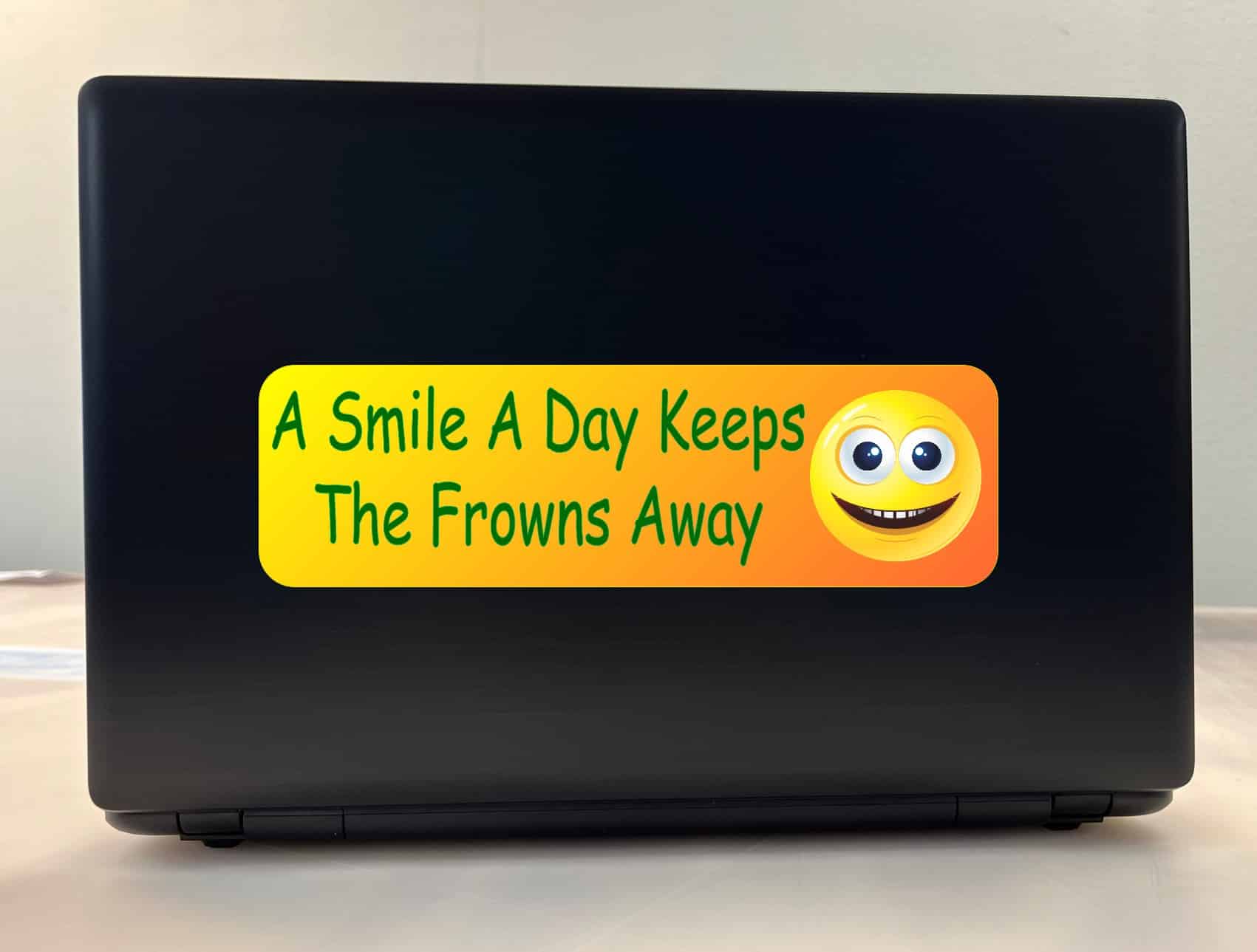 10in x 3in A Smile A Day Keeps The Frowns Away Bumper Sticker - Image 3