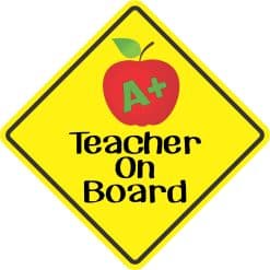 5in x 5in Teacher On Board Sticker