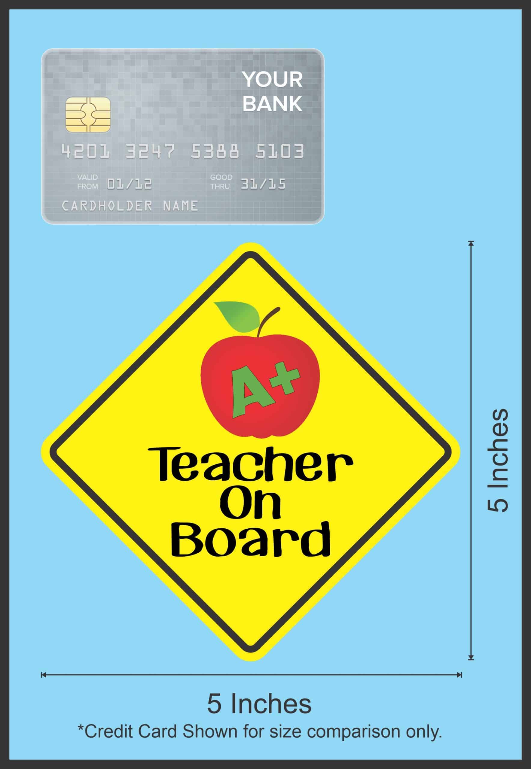5in x 5in Teacher On Board Sticker - Image 6
