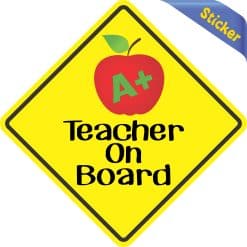 Alternative view of 5in x 5in Teacher On Board Sticker