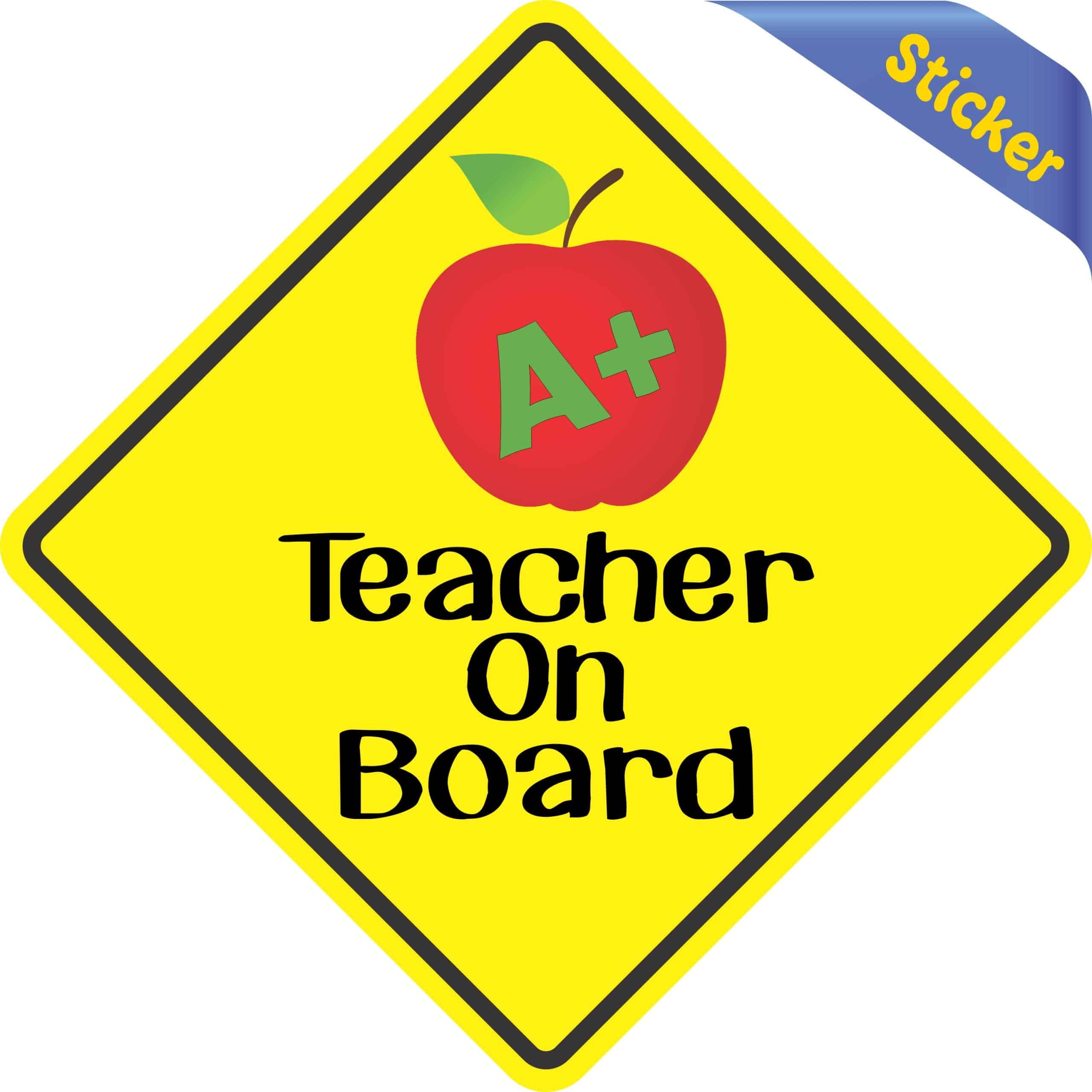5in x 5in Teacher On Board Sticker - Image 2