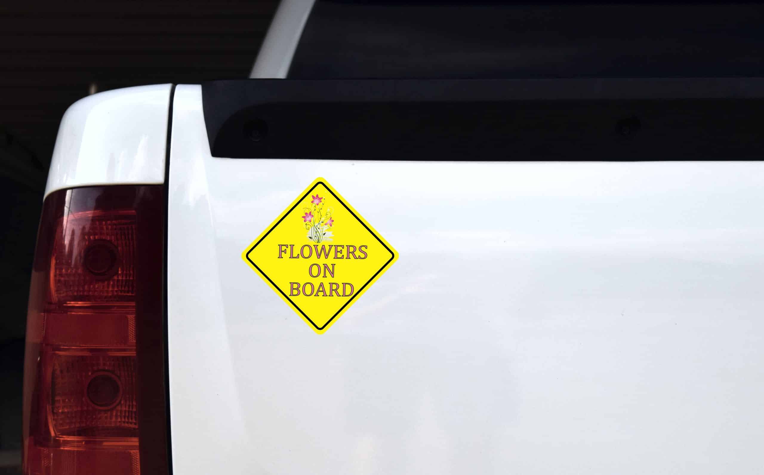 6in x 6in Flowers On Board Sticker - Image 3