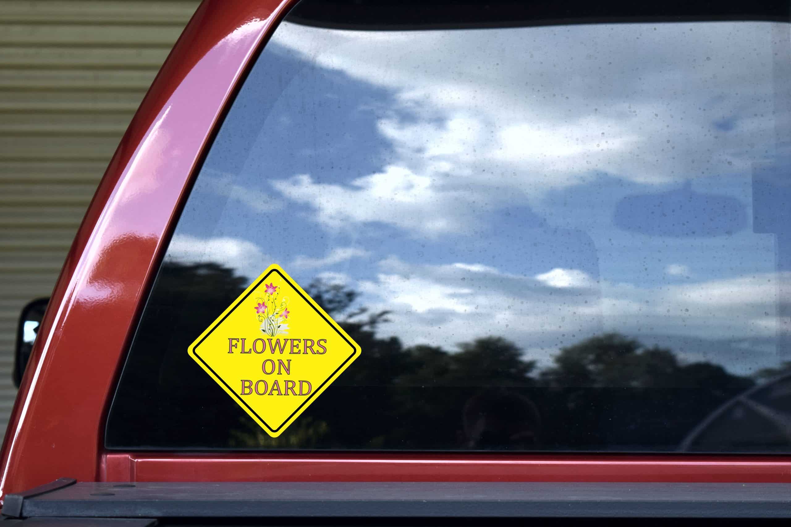 6in x 6in Flowers On Board Sticker - Image 4