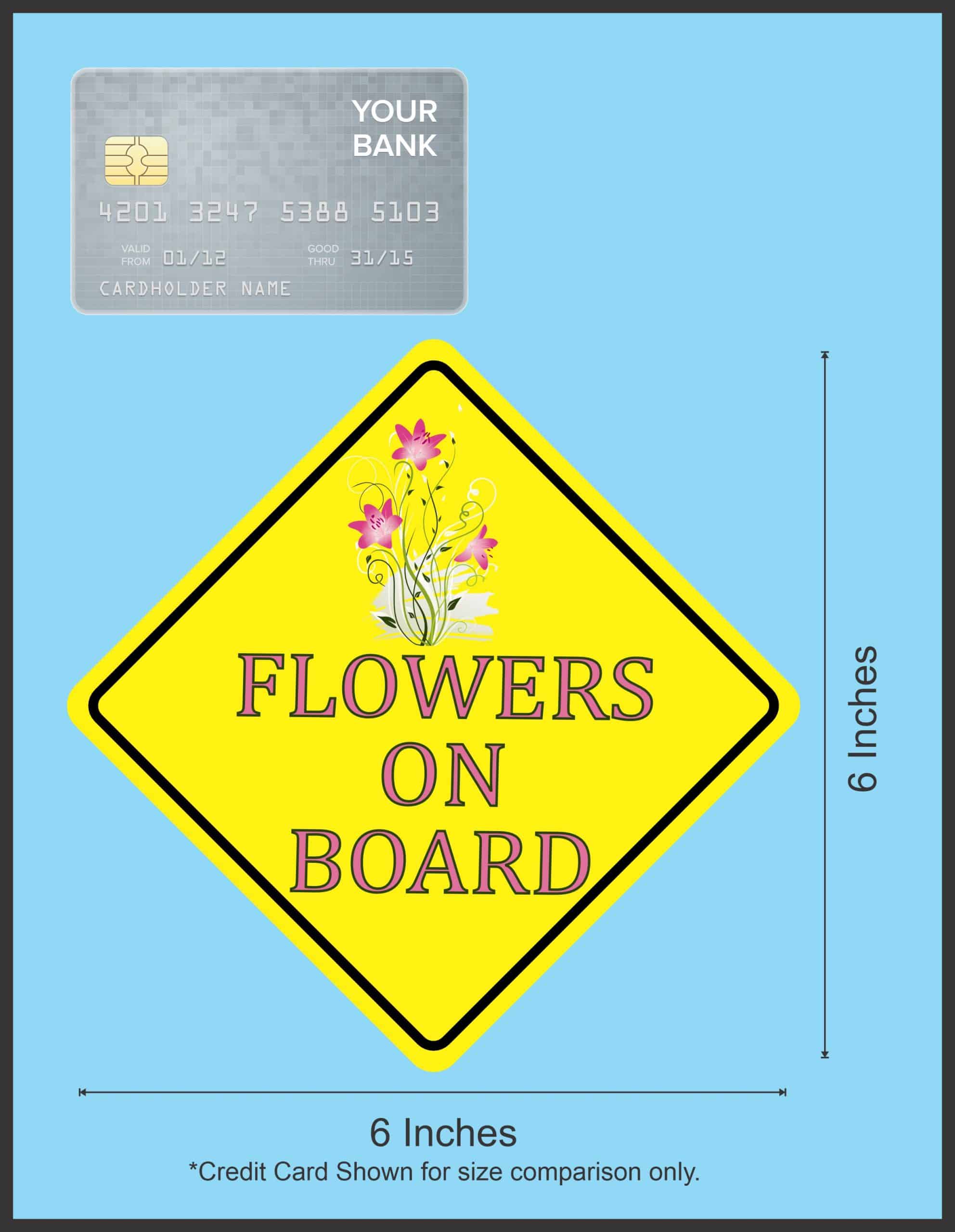 6in x 6in Flowers On Board Sticker - Image 5