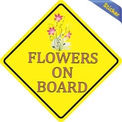 Alternative view of 6in x 6in Flowers On Board Sticker