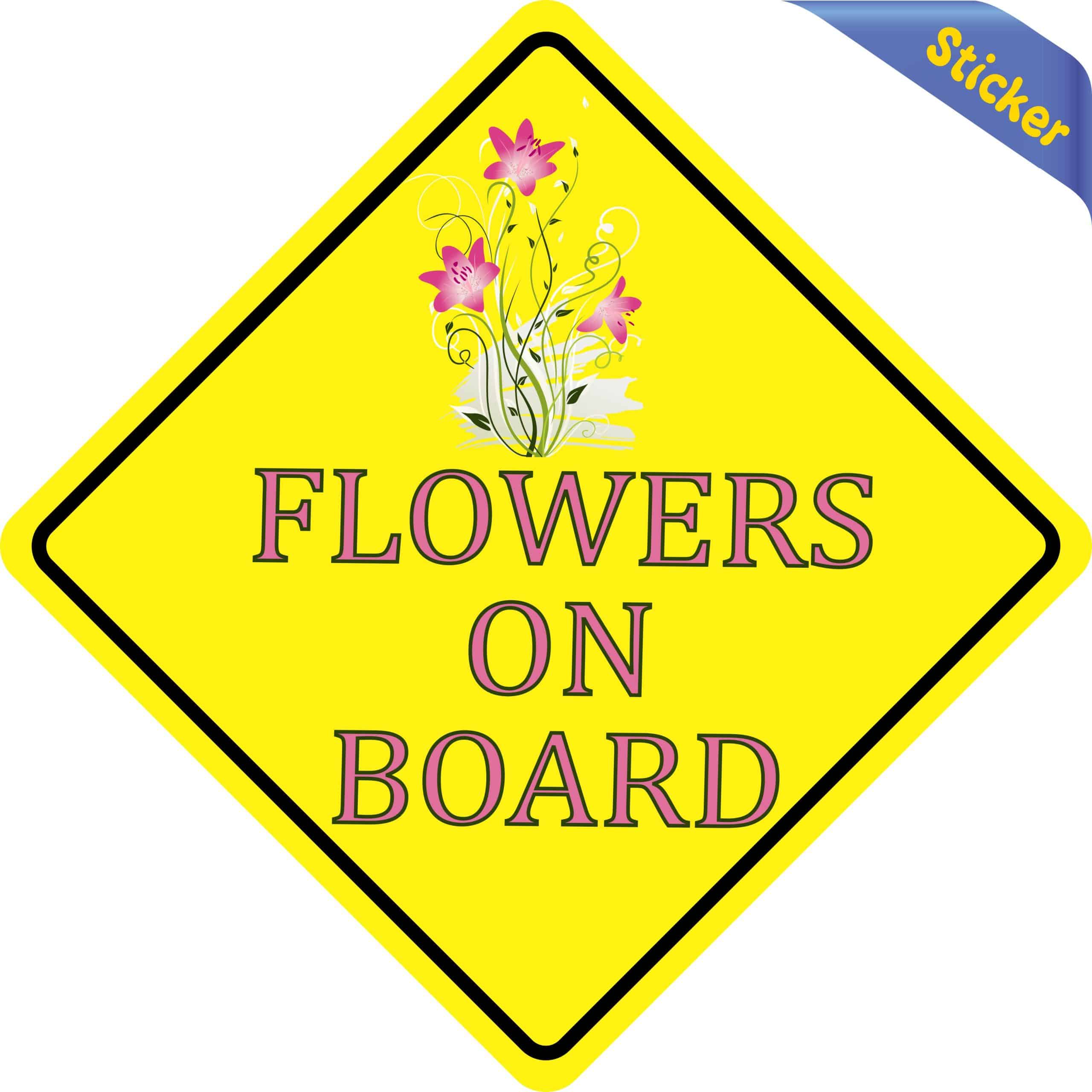 6in x 6in Flowers On Board Sticker - Image 2