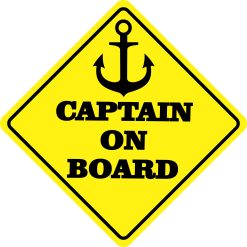 6in x 6in Captain on Board Magnet