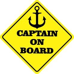 6in x 6in Captain on Board Sticker