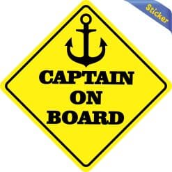 Alternative view of 6in x 6in Captain on Board Sticker